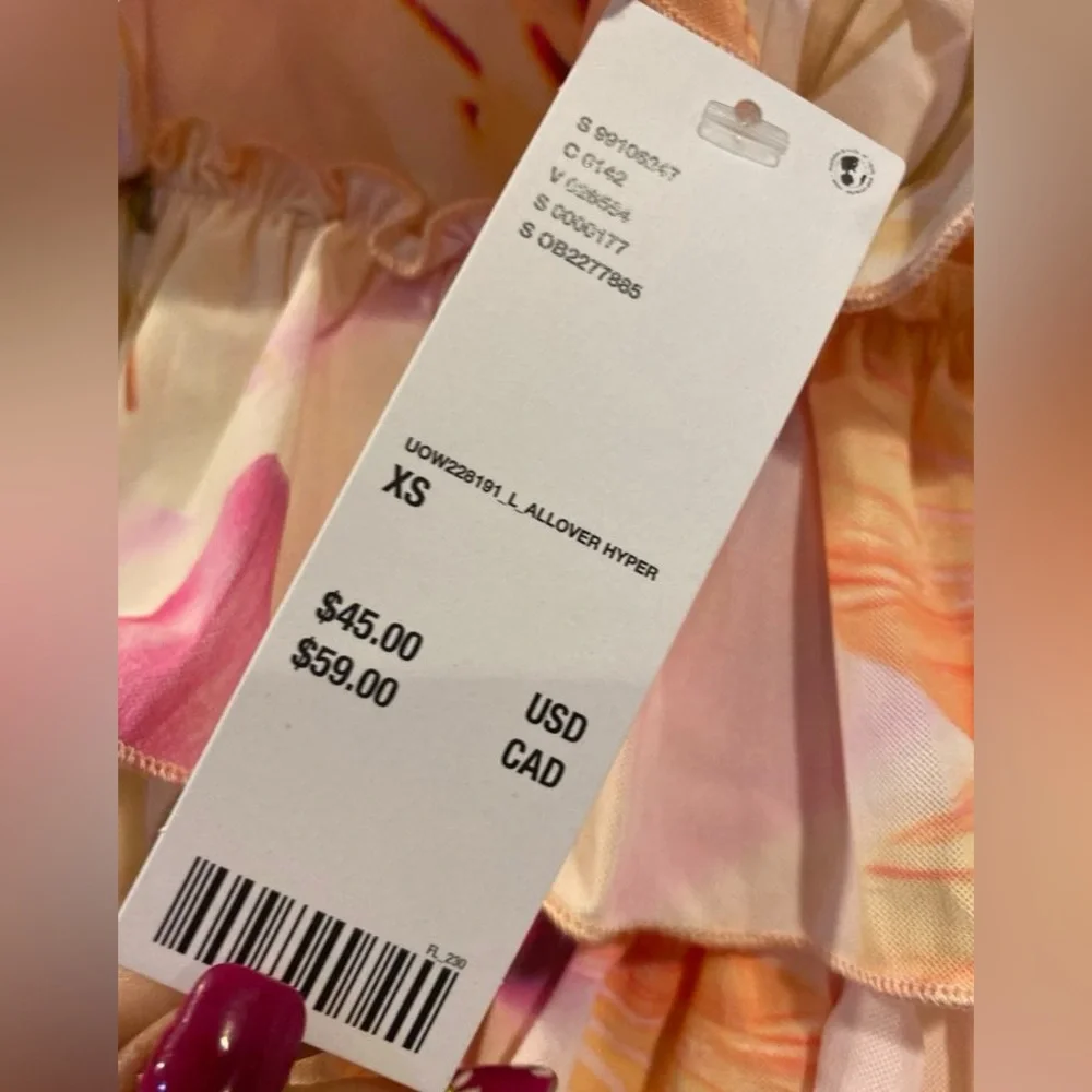 NWT urban outfitters skirt YELLOW/PINK Size:XS - Picture 4 of 5